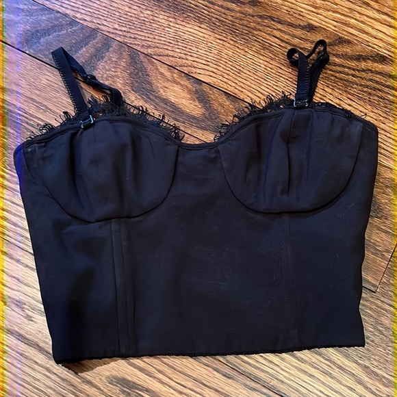 Cami NYC black floral lace underwire bustier top size XS - Picture 13 of 16